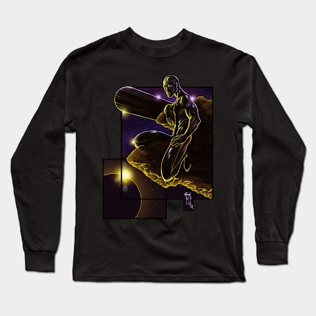 Silver Surfer by Angel Falto Long Sleeve T-Shirt by AV Art Studio